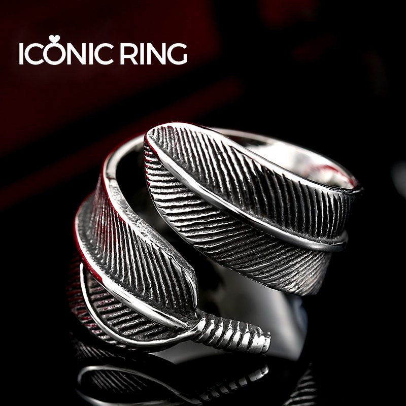 Retro Gothic Feather Ring