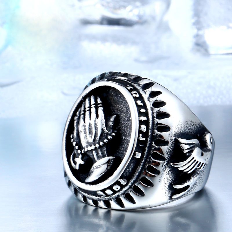 hand of god 2 800x800 - Praying Hands Stainless Steel Ring
