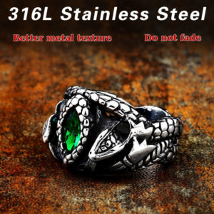 BEIER Animal product Aragorn II Barahir snake Stainless Steel One Ring Of Power Men jewelry Fashion 2 300x300 - Aragorn Barahir Ring
