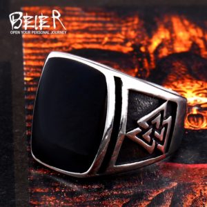 BEIER Cool Men s Retro Egypt Pattern Northern Europe Viking Stainless Steel Ring Gothic Style Fashion 1 300x300 - Viking Valknut Ring