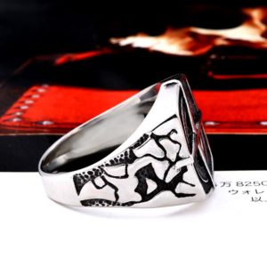 BEIER Fashion lychee viking geometric stainless steel men pirate compass ring Punk Cross Finger ring Vintage 4 300x300 - Cross Compass Ring