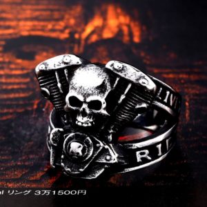 BEIER new arrive 316L Stainless Steel ring high quality Punk skull biker for men fashion Jewelry 5 300x300 - Biker Skull Ring